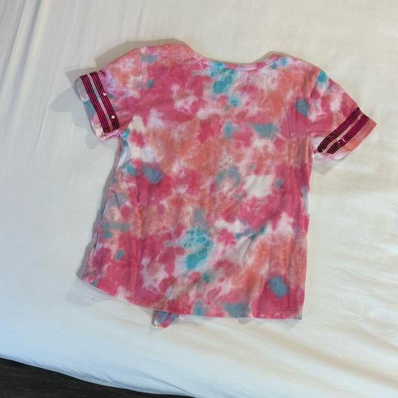 ☃️ 💚 Justice pink tie dyed tee 5 for $15 - Picture 4 of 7